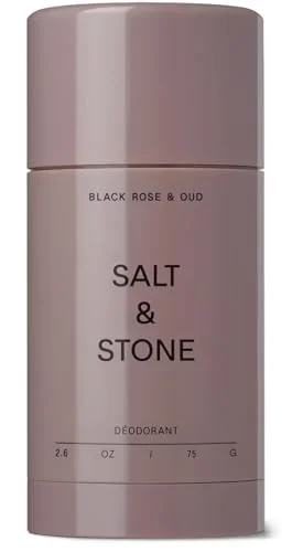 Salt & Stone Aluminum-Free Deodorant, Women & Men Black Rose & Oud 2.6 oz