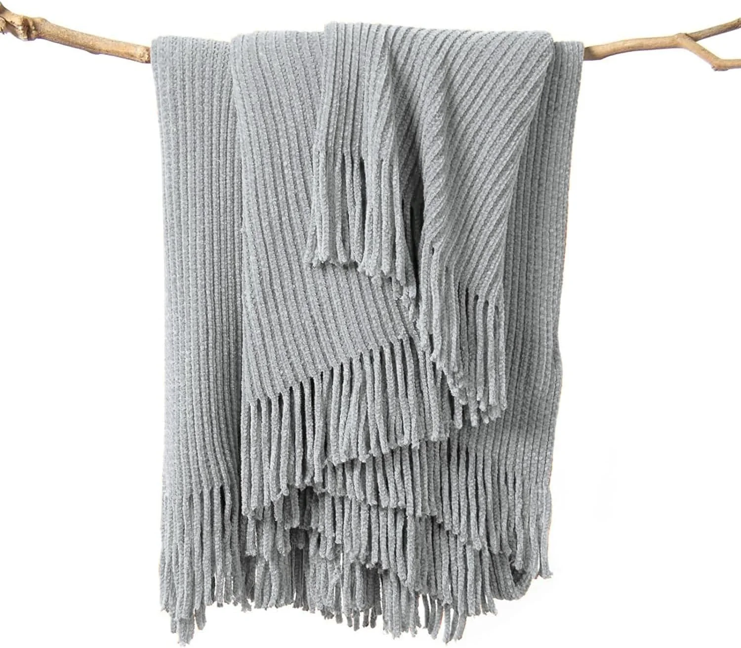 Manta Lifein Chenille Gris Claro 60 x 80 pulgadas