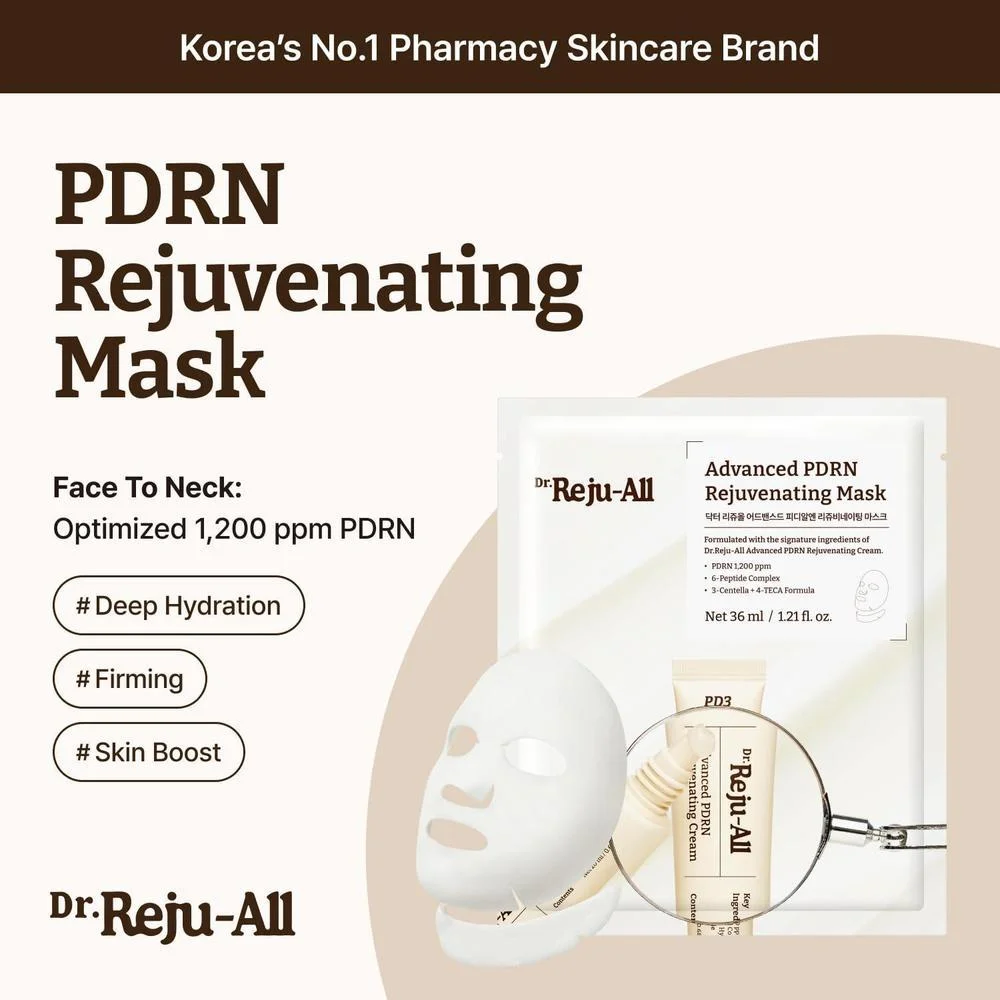 Dr.Reju-All PDRN All-Day Glow Duo con Crema Rejuvenecedora y Mascarilla para Hidratación y Relleno Facial