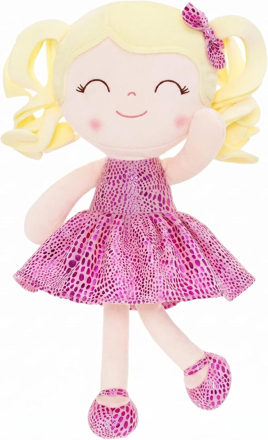 Peluche Gloveleya Muñeca Suave Vestido Rosa Brillante 12 Pulgadas