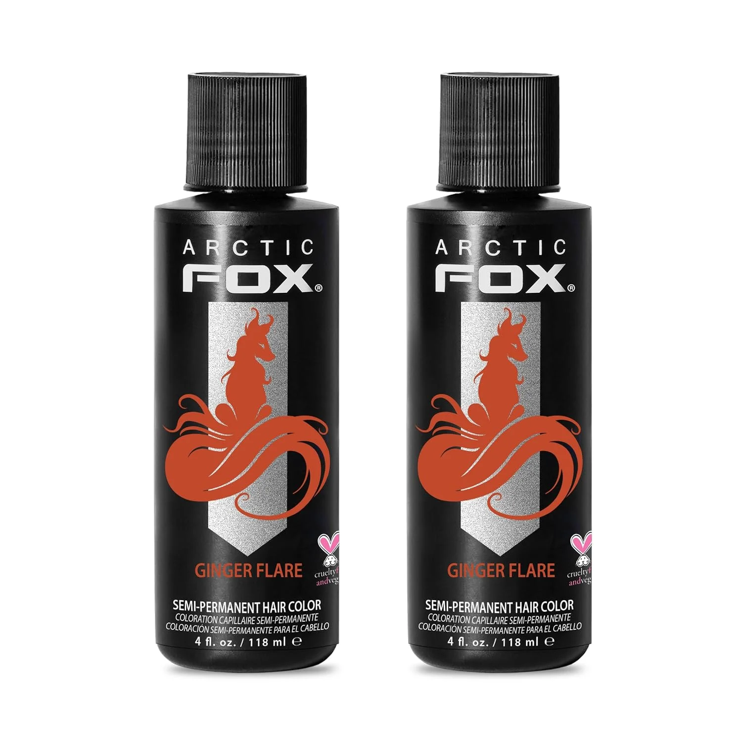 ARCTIC FOX Semi-Permanent Hair Dye Ginger Flare - Vegan - 2x4 oz