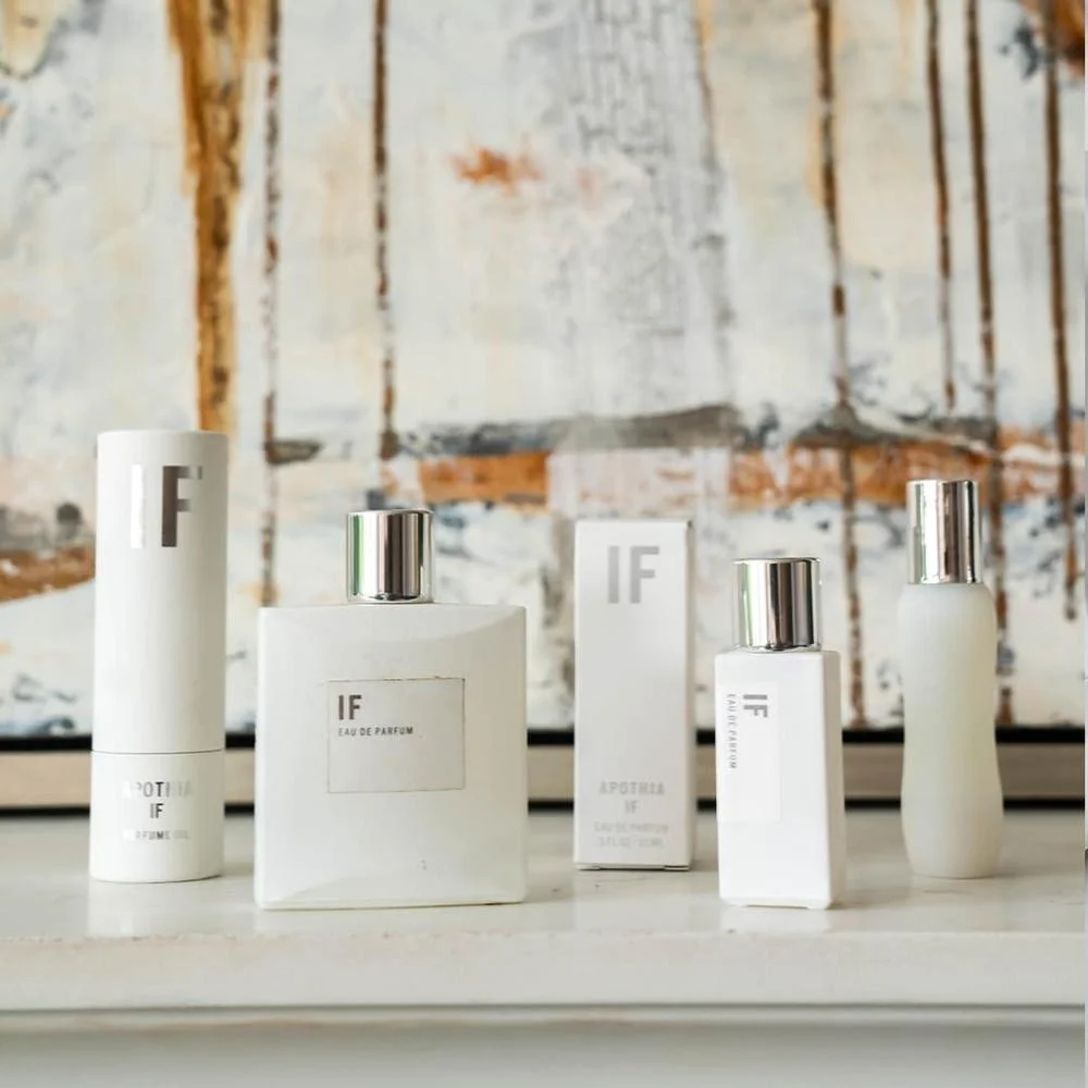 Eau de Parfum IF, perfume floral blanco moderno y cítrico con ingredientes premium y aroma duradero, calidad de lujo