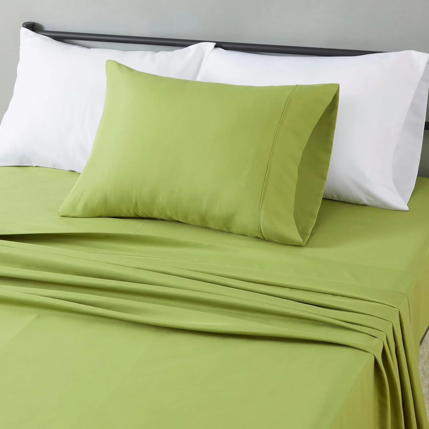 Juego de sábanas Amazon Basics Microfibra Twin XL Verde Oliva