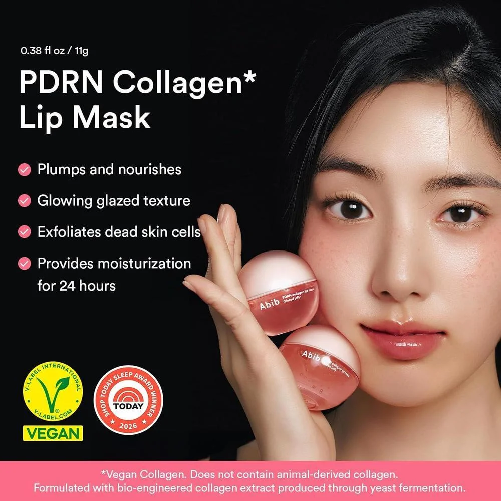 Abib PDRN Mascarilla Brillante para Labios, Bálsamo Nocturno Coreano, Hidratante Intensivo y Reparador para Labios Secos y Escamosos