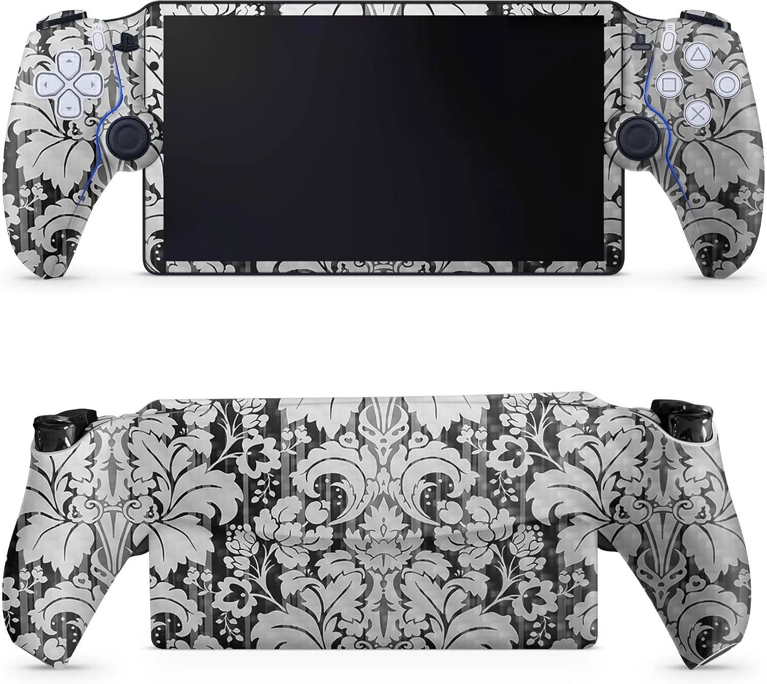 Skin de vinil para PS5 Portal Remote Player Carbon Fiber Floral Retro