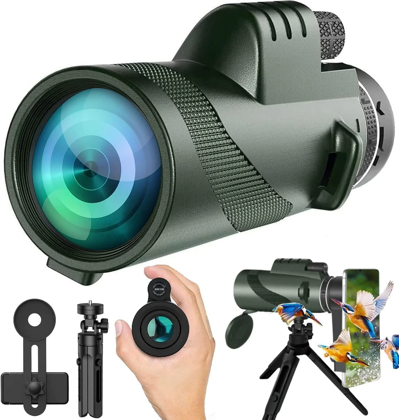 Monocular Physiophyx 80x100 con adaptador para smartphone