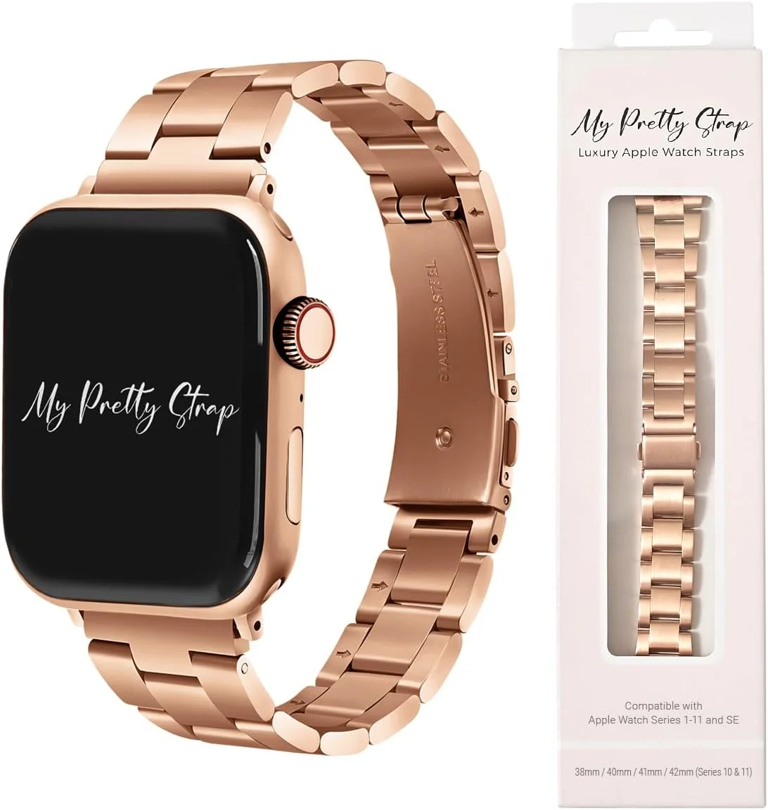 Correa Apple Watch acero inoxidable My Pretty Strap ajustable para mujer