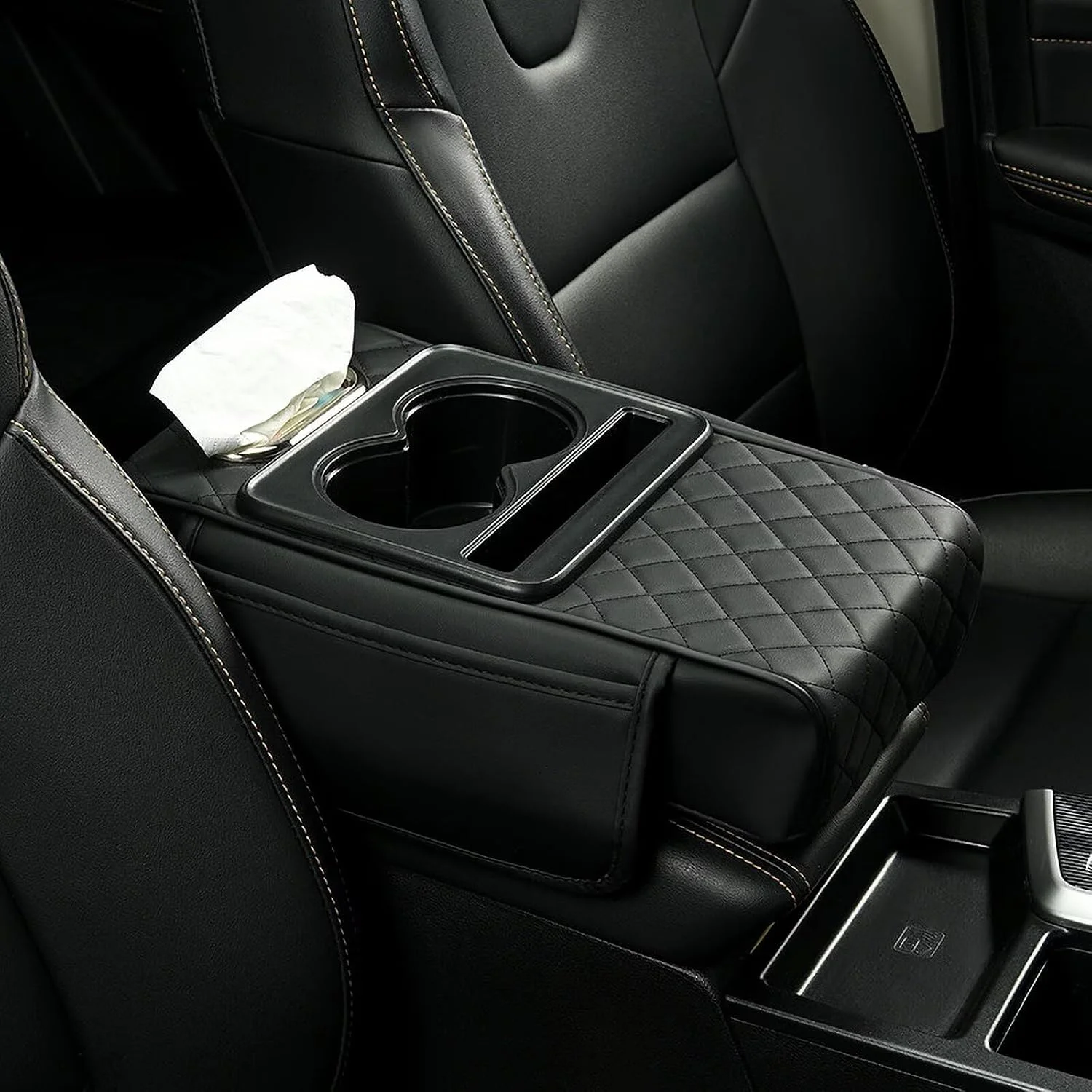 Funda para consola central 5 en 1 Bnmffyu para Cadillac XT4 Negro