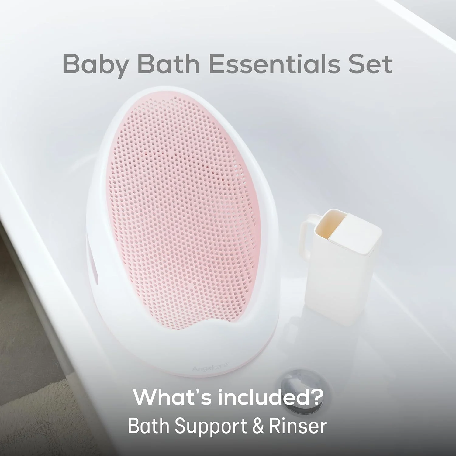 Angelcare Soft-Touch Asiento de Baño y Enjuagador para Bebé Rosado