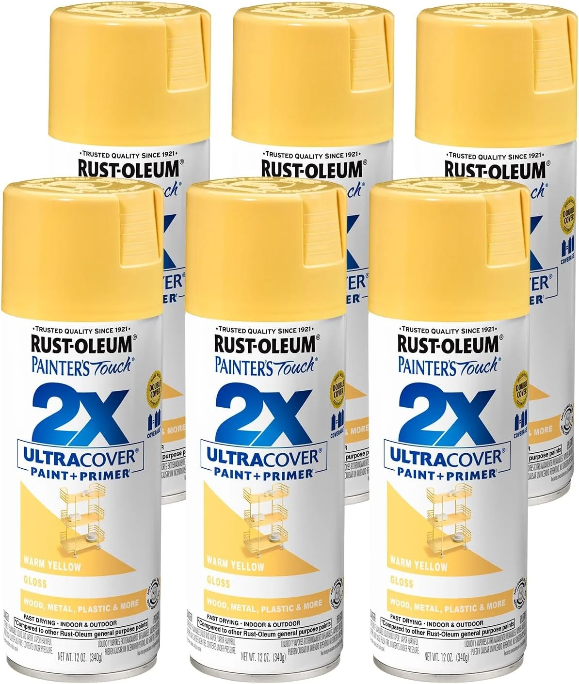 Pintura en spray Rust-Oleum Painter's Touch 2X Ultra Cover acabado brillo amarillo cálido