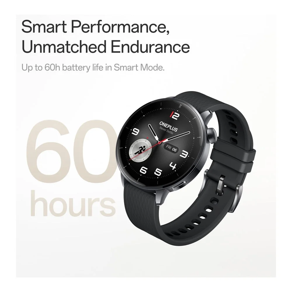 Reloj Oneplus 3 De 43mm En Acero Negro Con Wearos, Almacenamiento De 32gb, Batería De 60 Horas, Bluetooth Y Navegación Gps