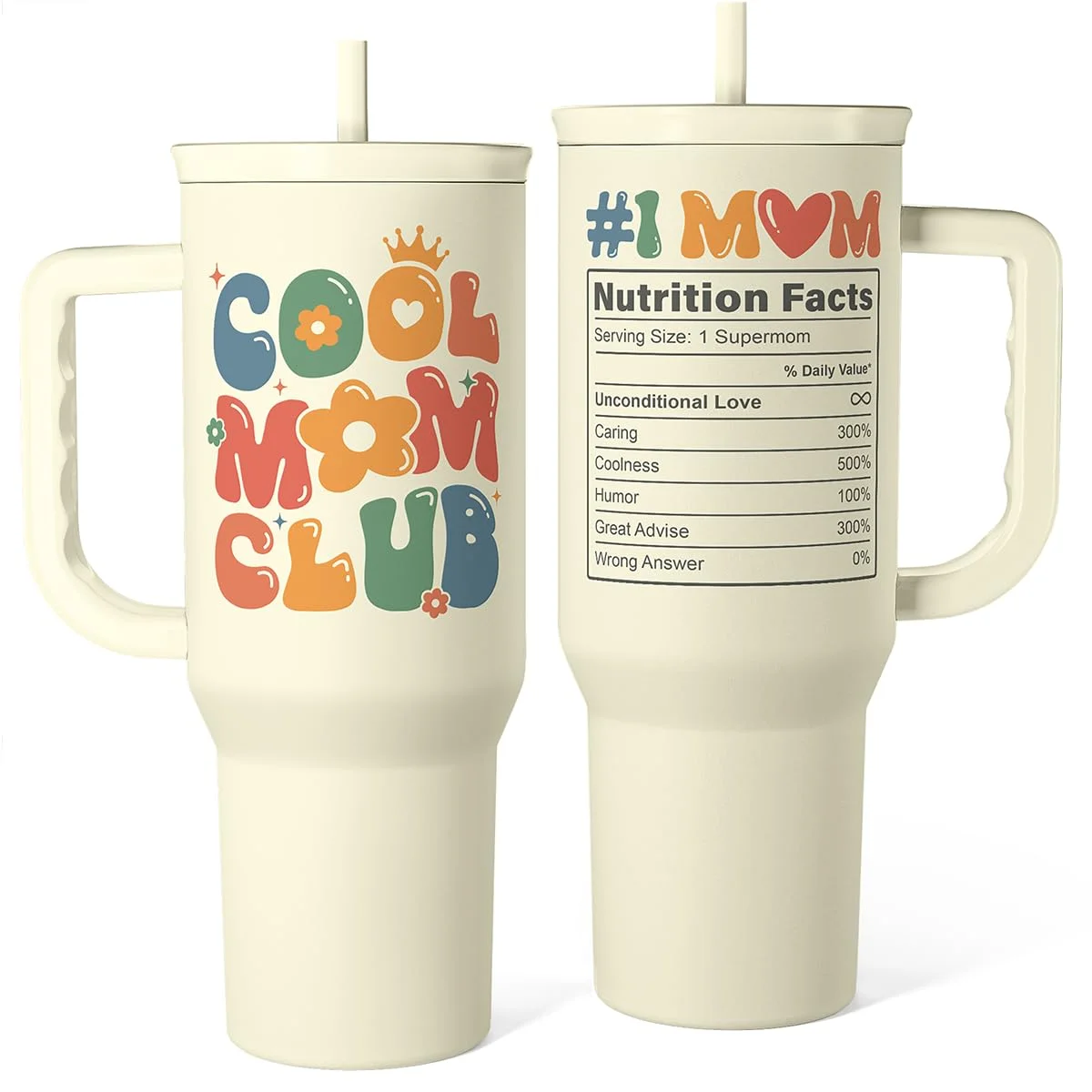 Vaso térmico Sandjest Mom Tumbler 40oz con asa acero inoxidable