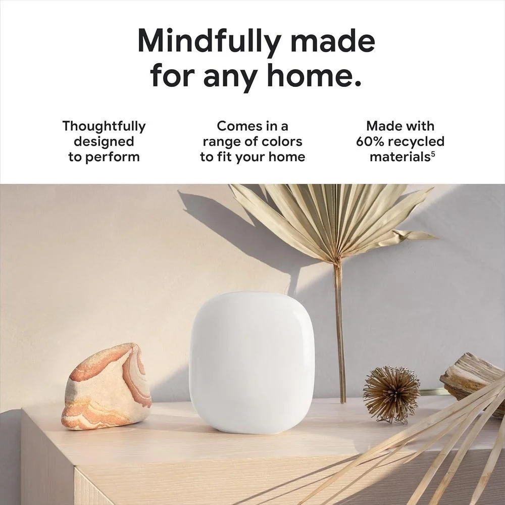Google Nest WiFi Pro Wi-Fi 6E con velocidad rápida y cobertura total del hogar, router de malla color citronela