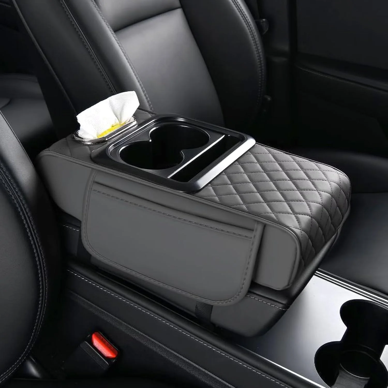 Funda para consola central 5 en 1 Bnmffyu para Chevy Impala gris
