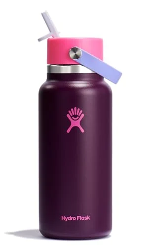 Termo Hydro Flask 32 oz Wide Mouth Flex Straw Cap Sugarplum