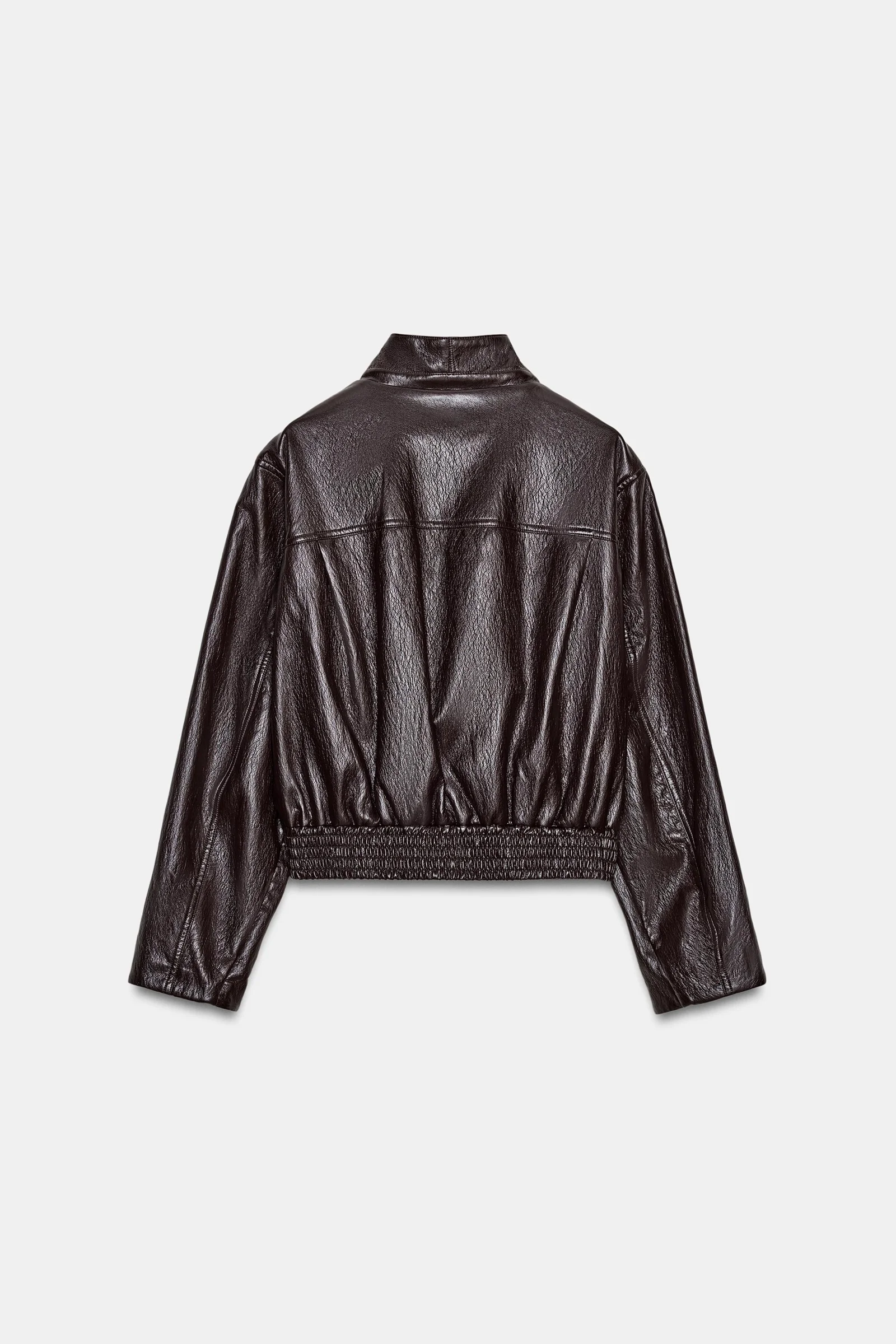 Chaqueta Bomber Corta Efecto Piel Zara