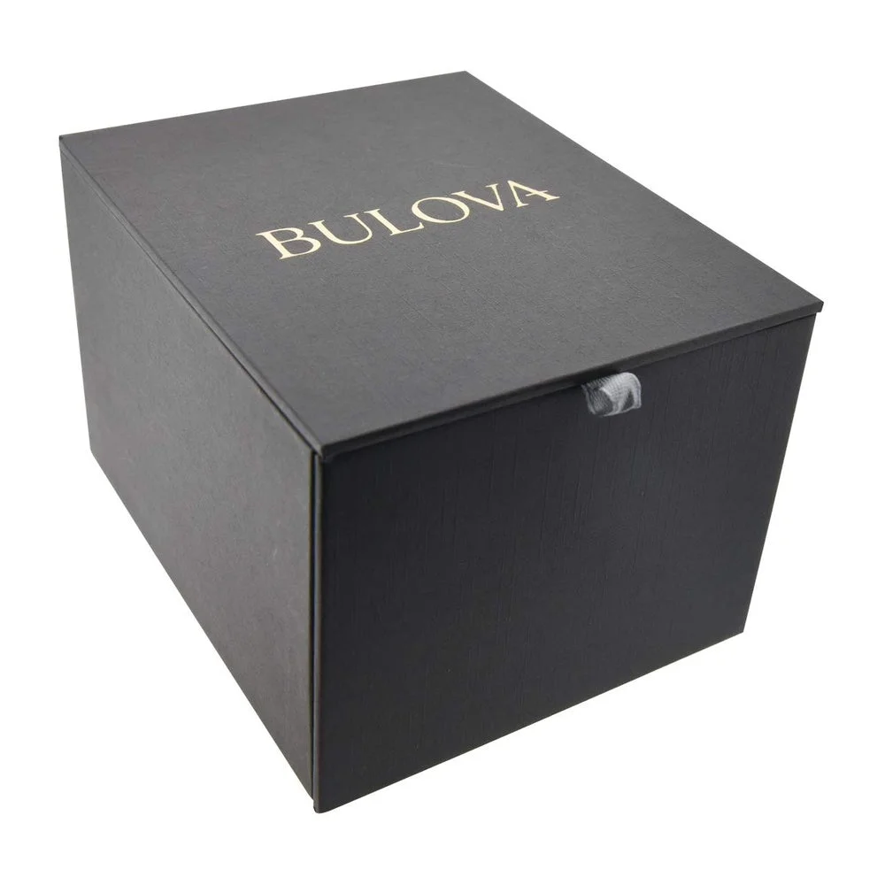Bulova Cronógrafo clásico para hombre en acero inoxidable con esfera azul, movimiento de cuarzo y cristal mineral