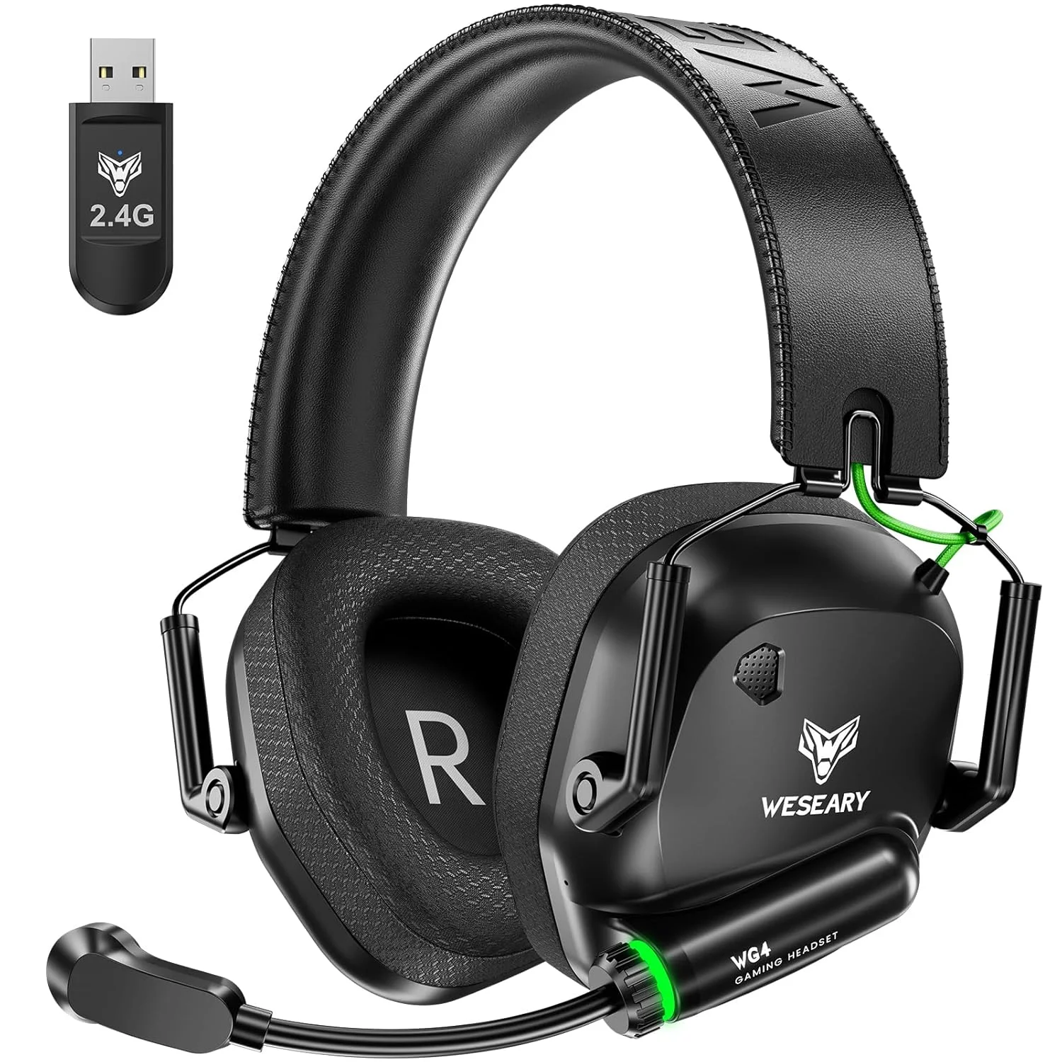 Headset Gaming Inalámbrico WESEARY WG4 con Micrófono 2.4GHz y Bluetooth 5.4