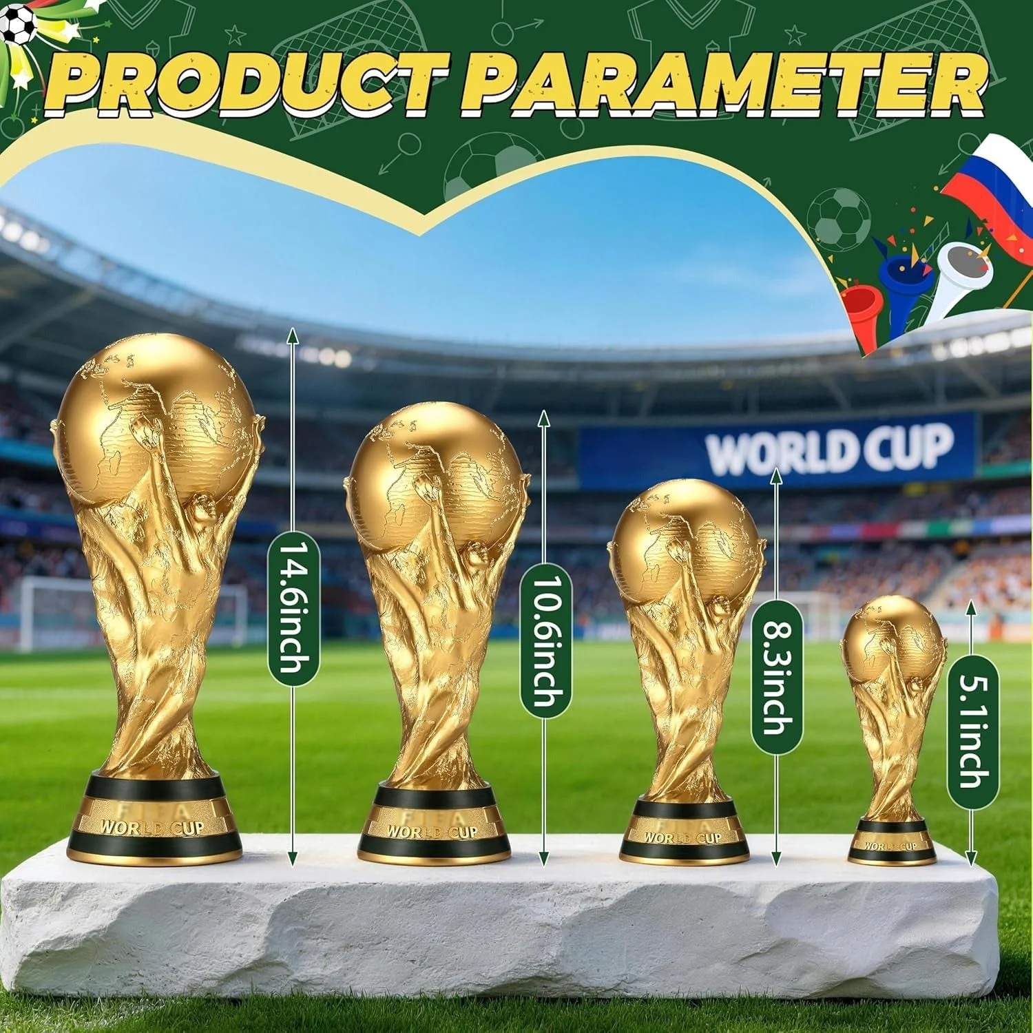 Replica of the 2026 World Cup trophy