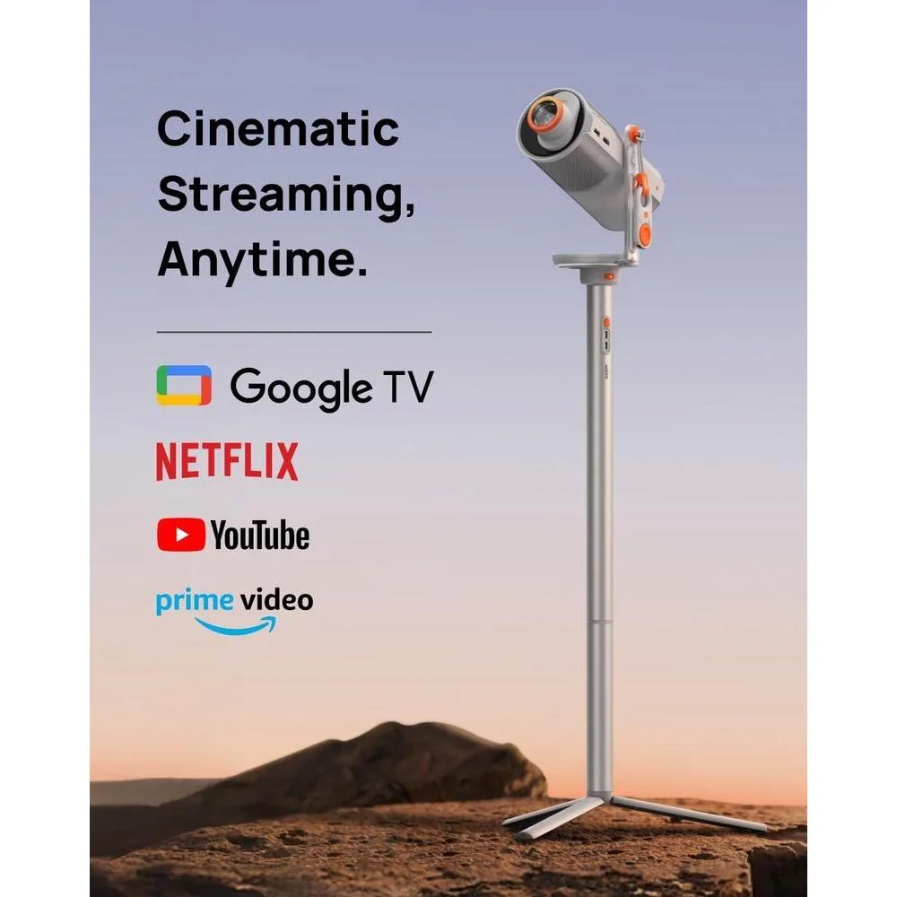 XGIMI MoGo 4 2025 Proyector portátil, soporte PowerBase, Google TV, Netflix, 360° ajustable, audio Harman Kardon