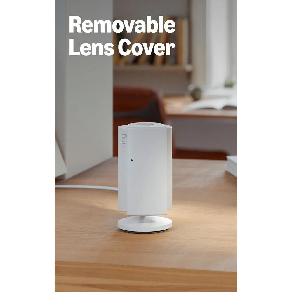 Cámara para interiores Ring Plus modelo reciente con video Retinal 2K, zoom mejorado 4x y visión nocturna