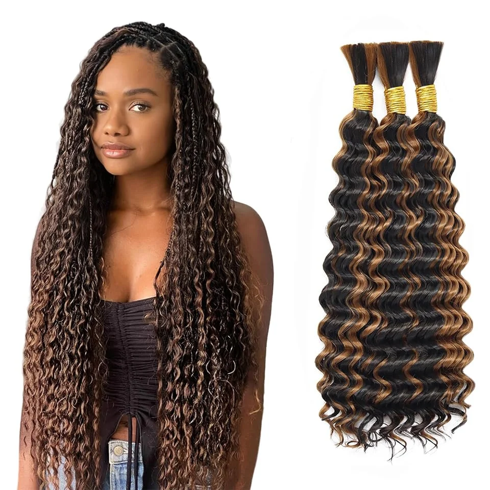 Cabello para trenzas Lakaisa P430 marrón onda profunda 150g