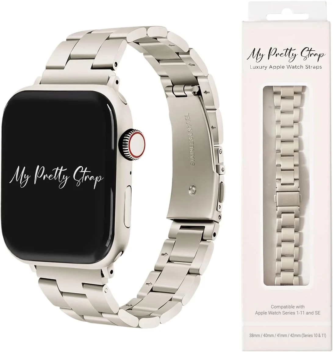 Correa para Apple Watch acero inoxidable My Pretty Strap compatible 38-49mm