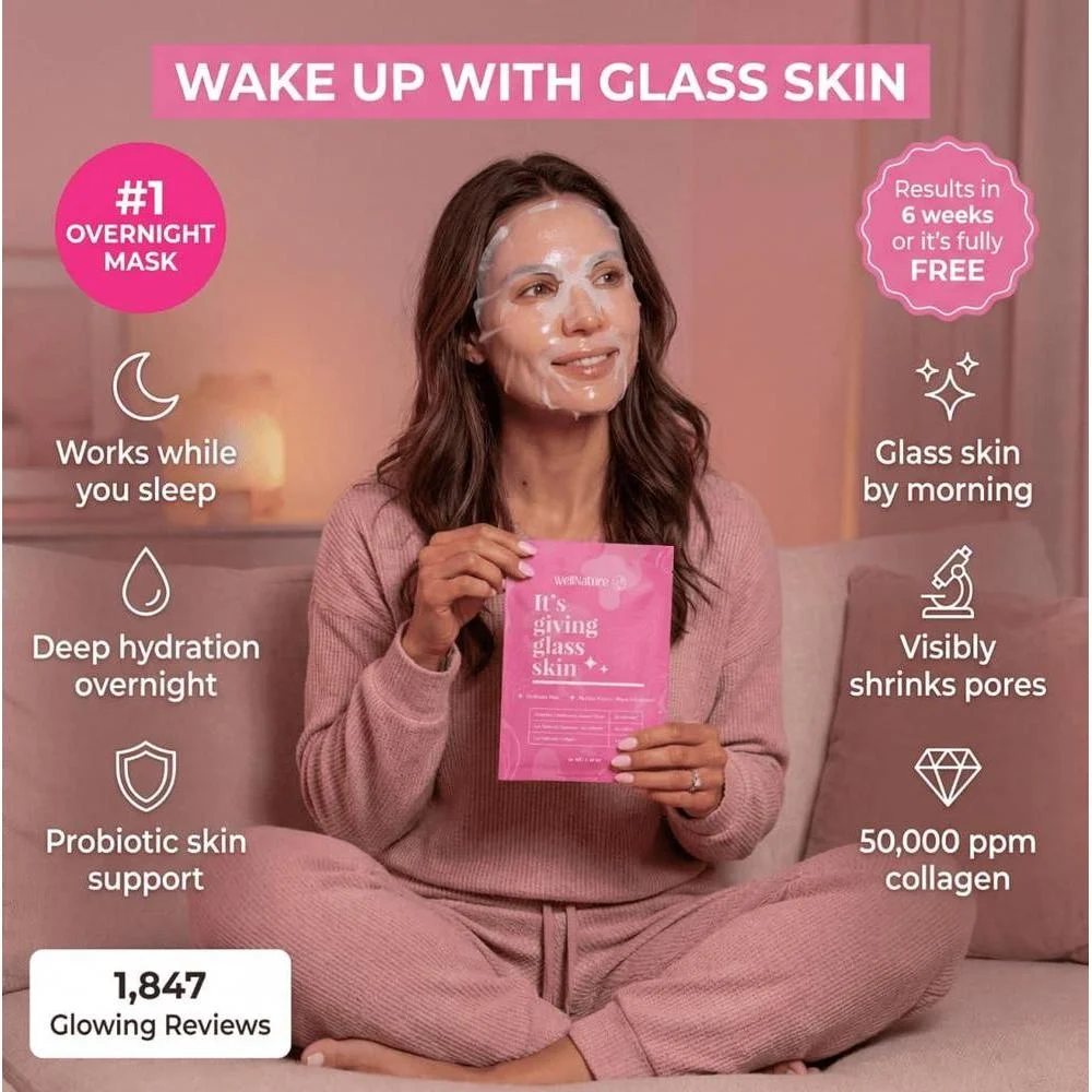 Mascarilla Facial Nocturna de Colágeno Profundo + Mascarilla Bio-Colágeno Hidratante con Oligo-Ácido Hialurónico
