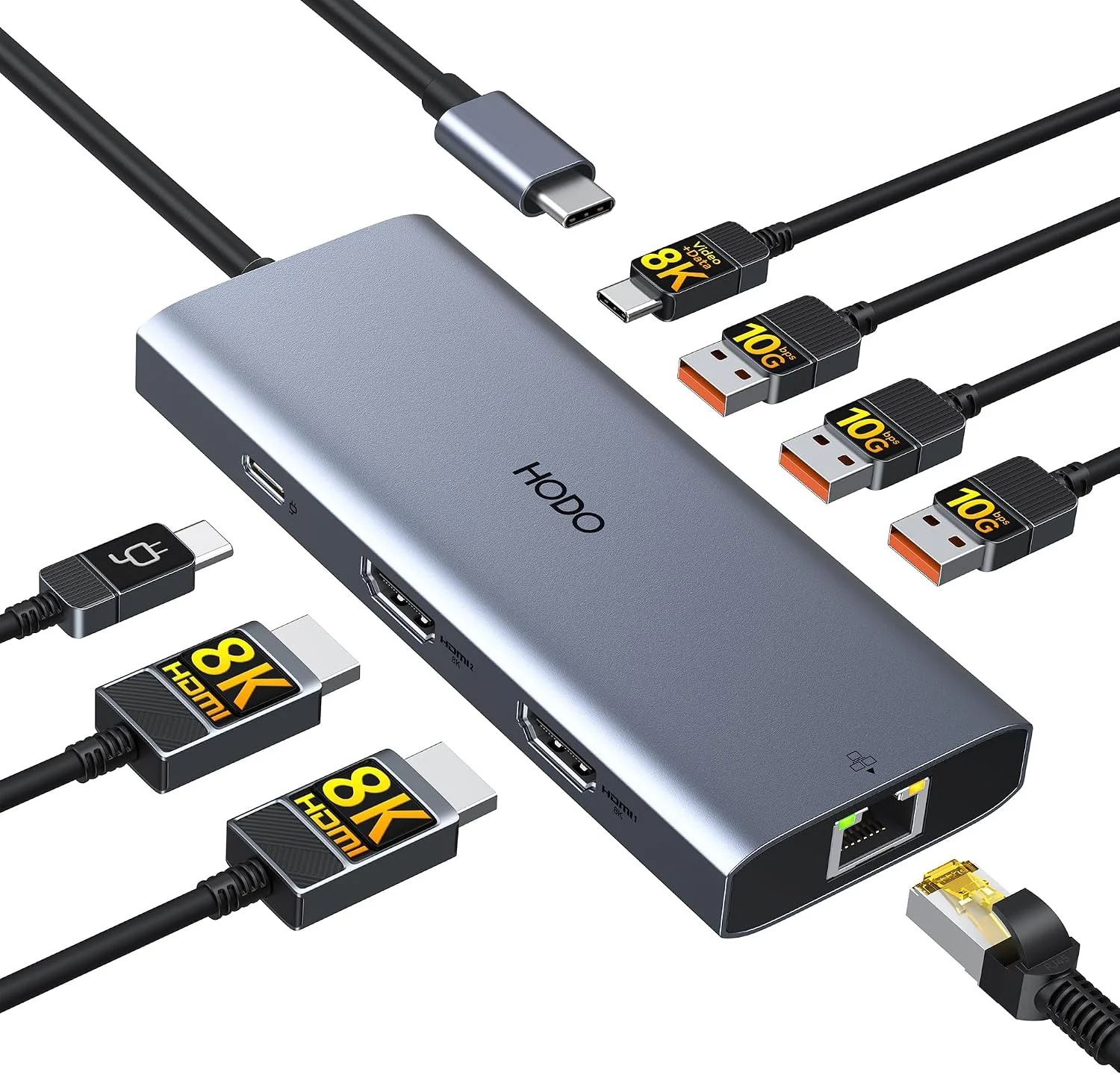 Docking Station HODO USB-C Triple 4K con 100W Power Delivery