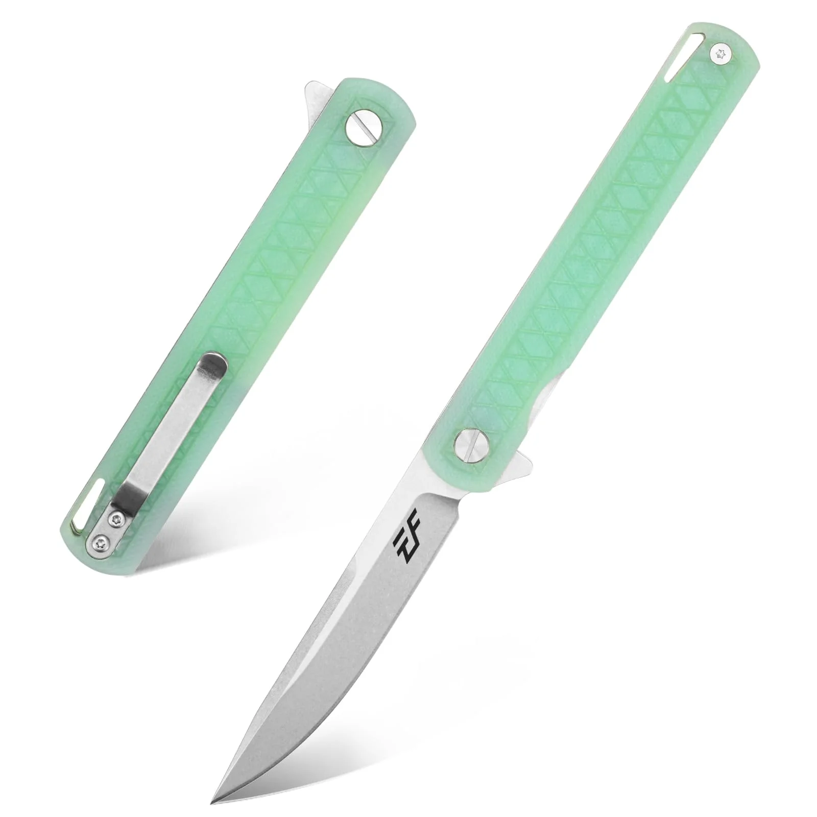 Eafengrow EF16 Folding Knife Flipper Ball Bearing Point D2 Blade G10 Handle with Pocket Clip Everday Carry Pocket Knife