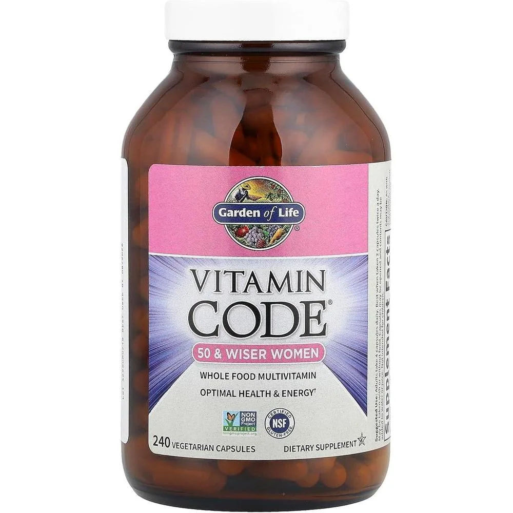 Suplemento multivitamínico vegetariano para mujeres mayores de 50 años con probióticos de Garden of Life