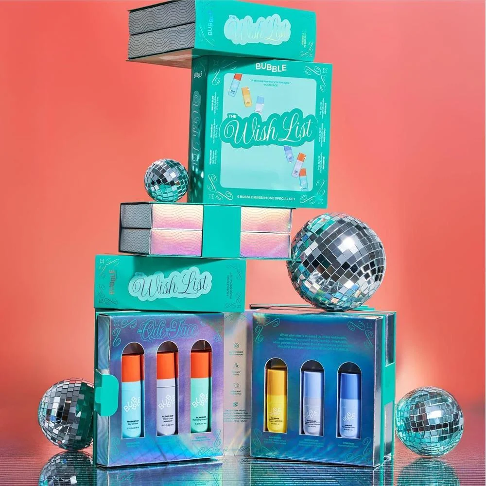 Set de Regalo Esenciales de Cuidado de la Piel - Gel Limpiador, Sérum de Vitamina C, Crema para Ojos, Crema Acuosa e Hidratante - Tamaño Viaje