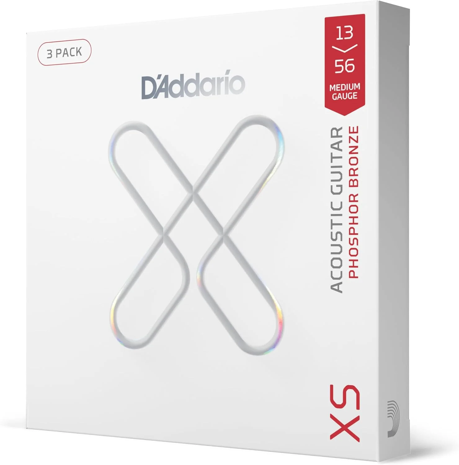 Cuerdas para guitarra acústica D'Addario XS Phosphor Bronze 13-56, 3 juegos