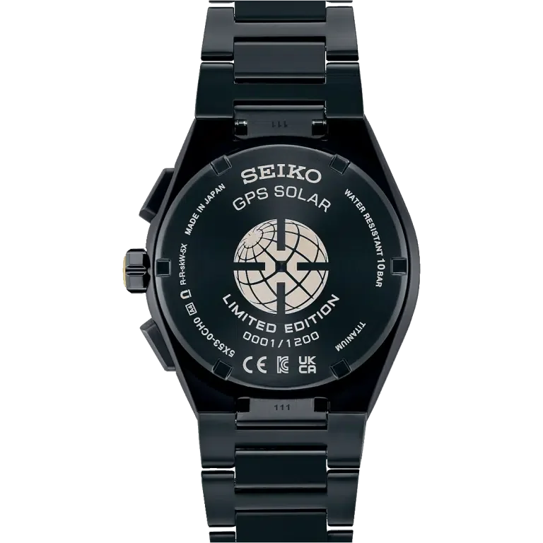 Seiko Astron GPS Solar Cronógrafo SSH145 Titanio Negro y Dorado