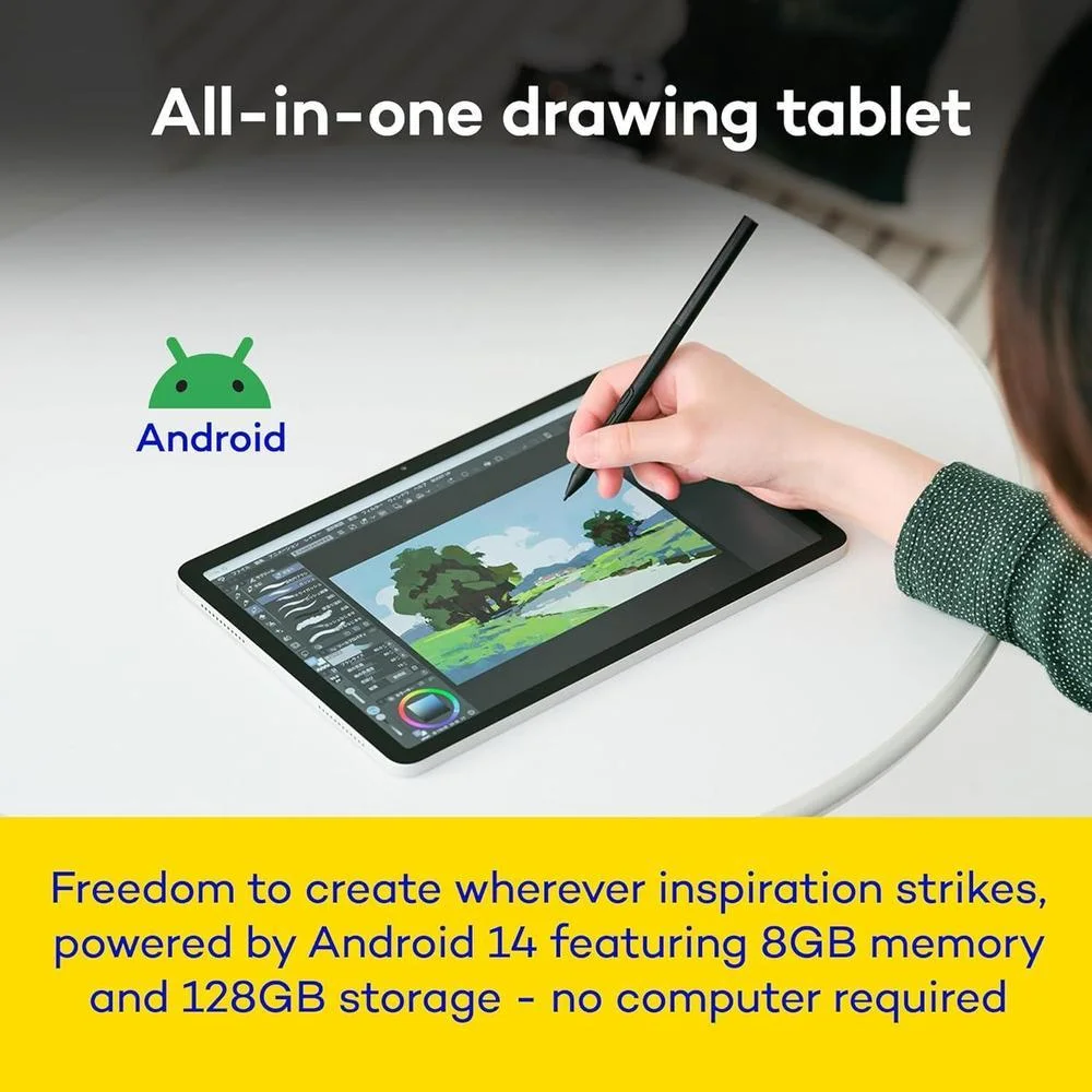 Wacom MovinkPad 11, tableta de dibujo Android con Pro Pen 3 sin batería, 8GB RAM/128GB almacenamiento, pantalla antirreflejo