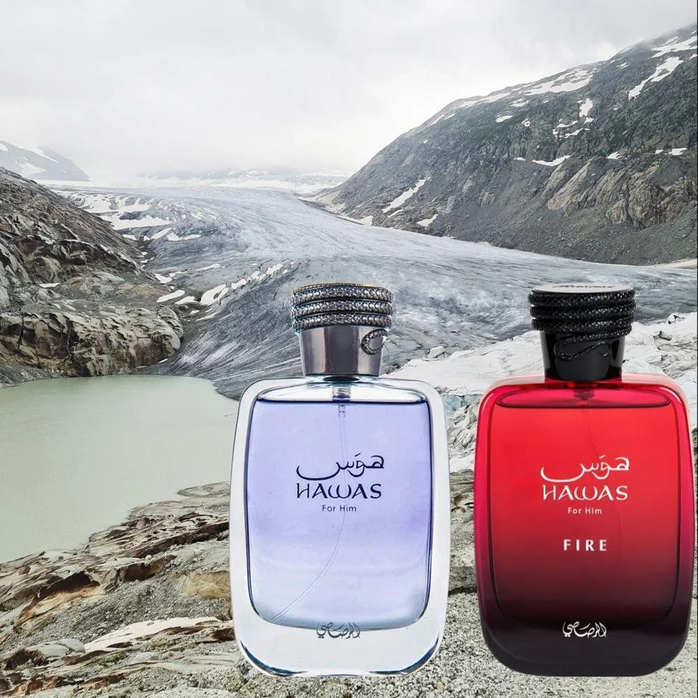 RASASI Hawas For Him & Hawas Fire Eau De Parfum Sprays, fragancias masculinas frescas e intensas con aromas duraderos y refinados