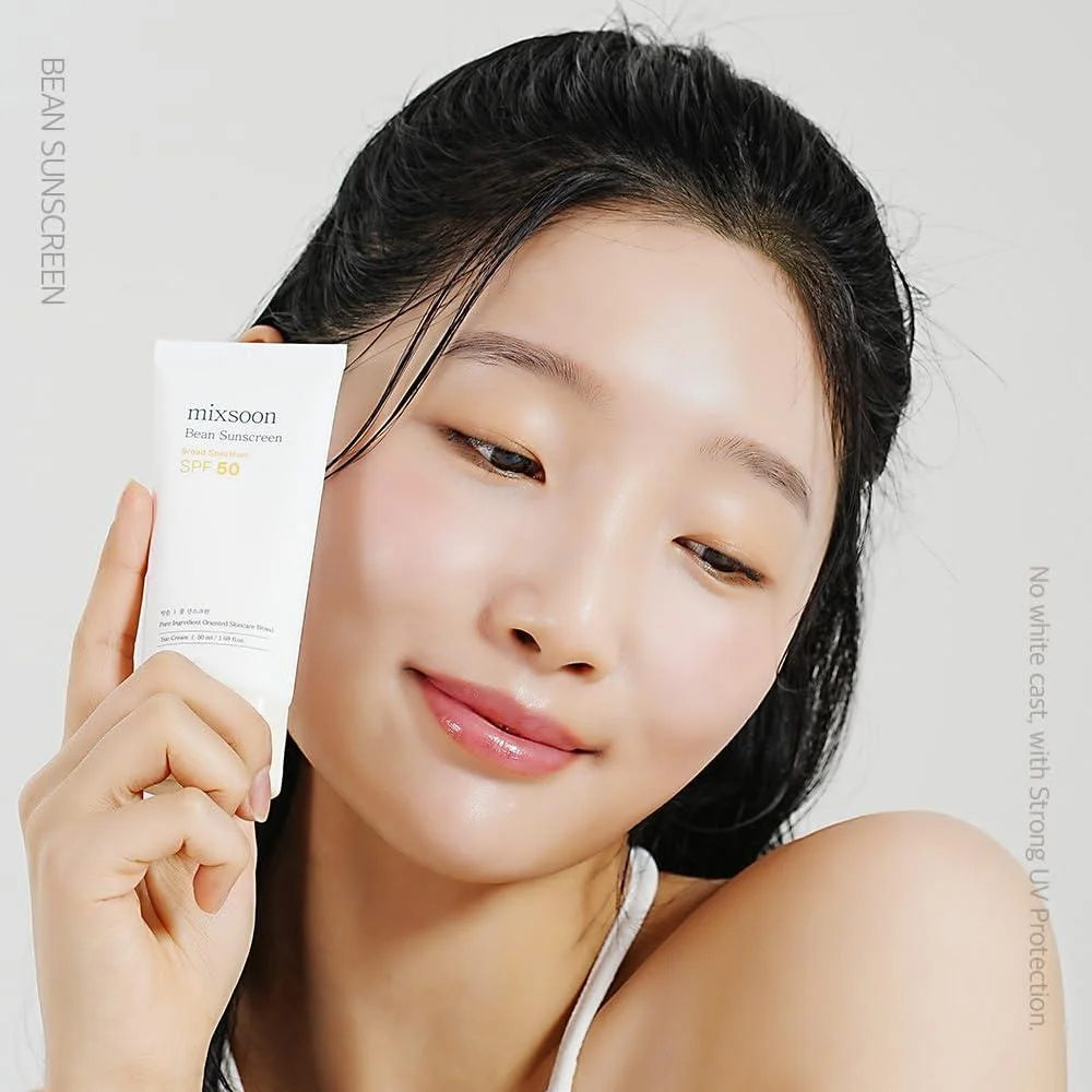 Mixsoon Protector Solar Coreano SPF 50, Textura Ligera y Aireada, Sin Fundición Blanca, Apto para Maquillaje y Uso Diario