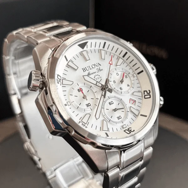 Bulova Marine Star 96B255 Cronógrafo - Esfera Blanca 43mm