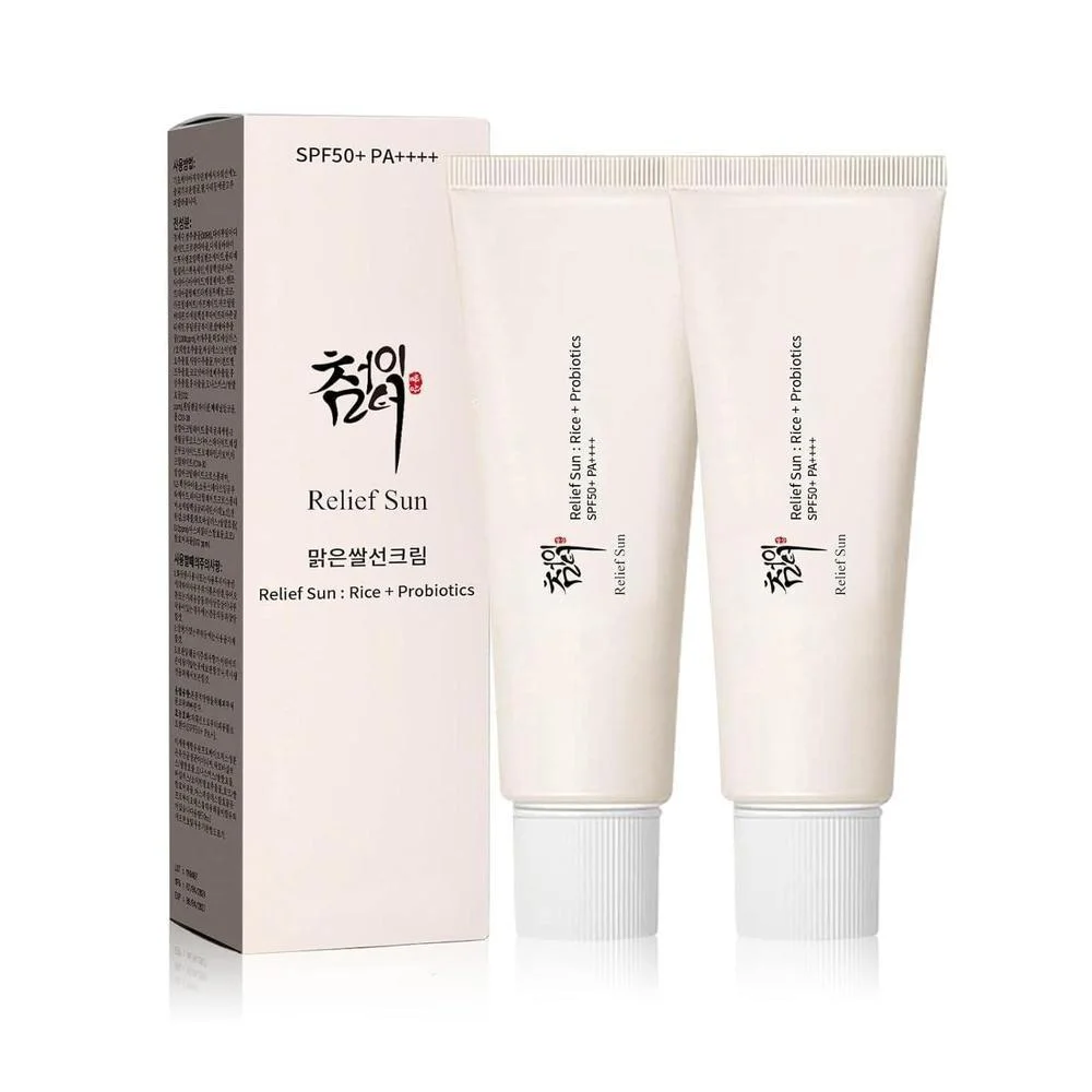 Protector Solar Coreano Orgánico Spf50+ Pa++++ Extracto De Arroz Y Probióticos 2 Tubos 100ml