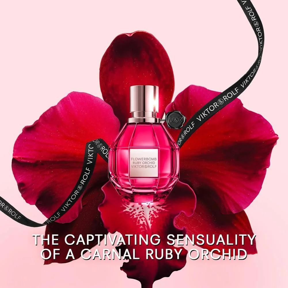 Viktor&Rolf Flowerbomb Ruby Orchid Eau de Parfum - Perfume Femenino Floral Afrutado con Vainilla y Melocotón