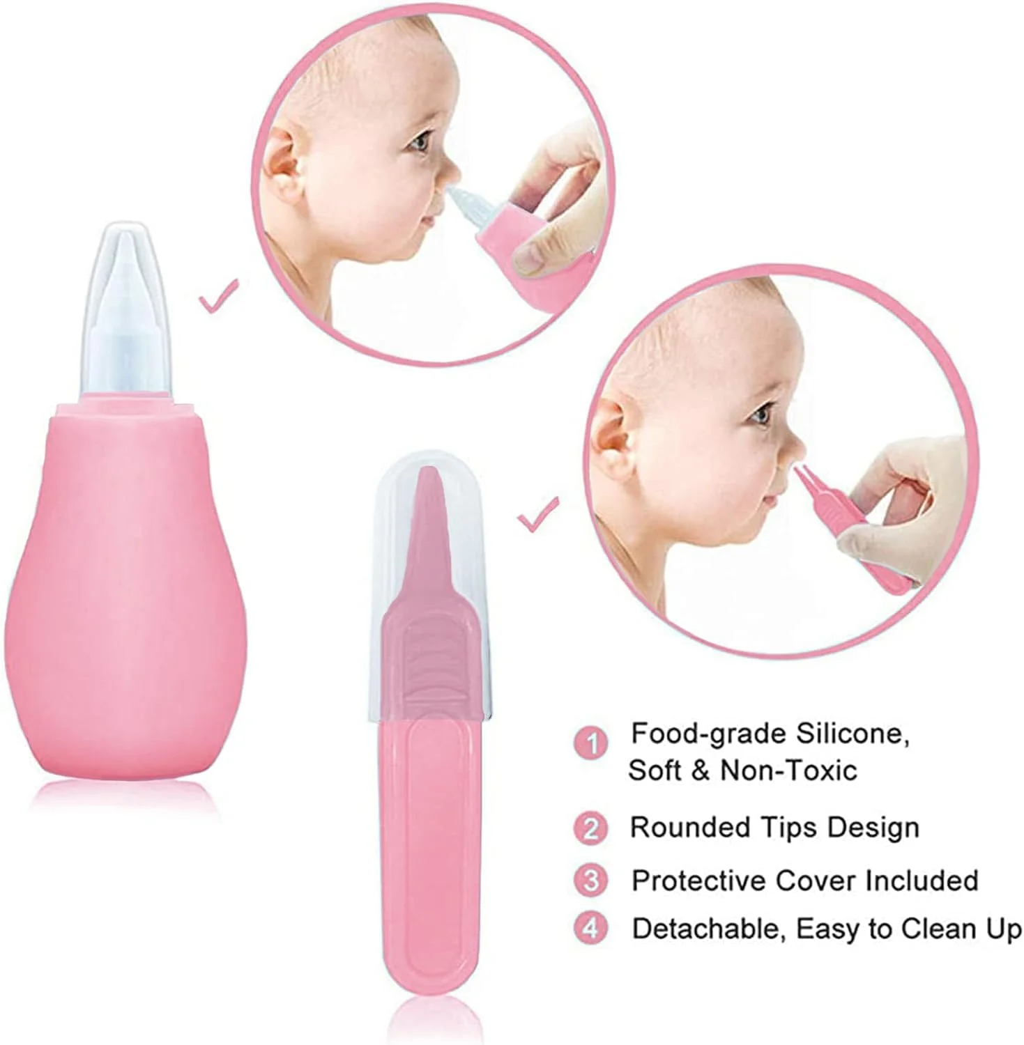 Kit de Cuidado e Higiene para Bebé 8 Piezas Rosado