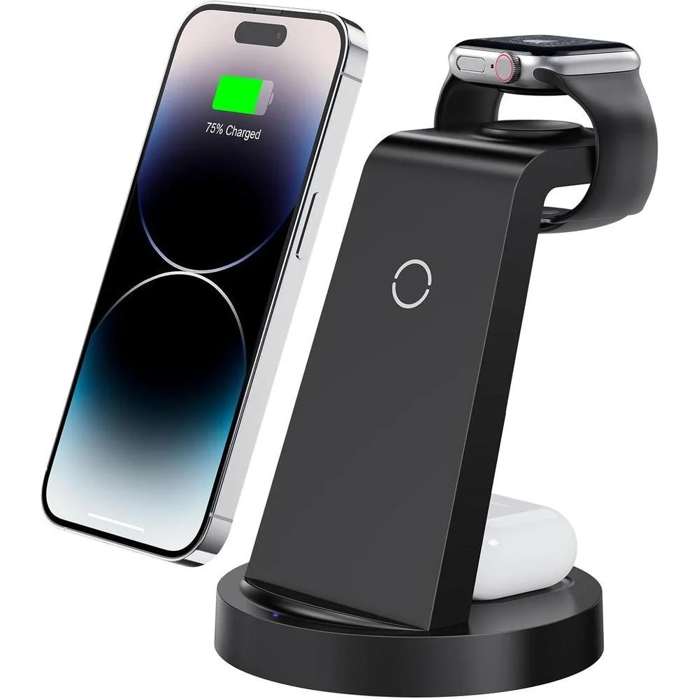 Estación de carga inalámbrica Anlmz 3 en 1 para iPhone, Apple Watch y AirPods