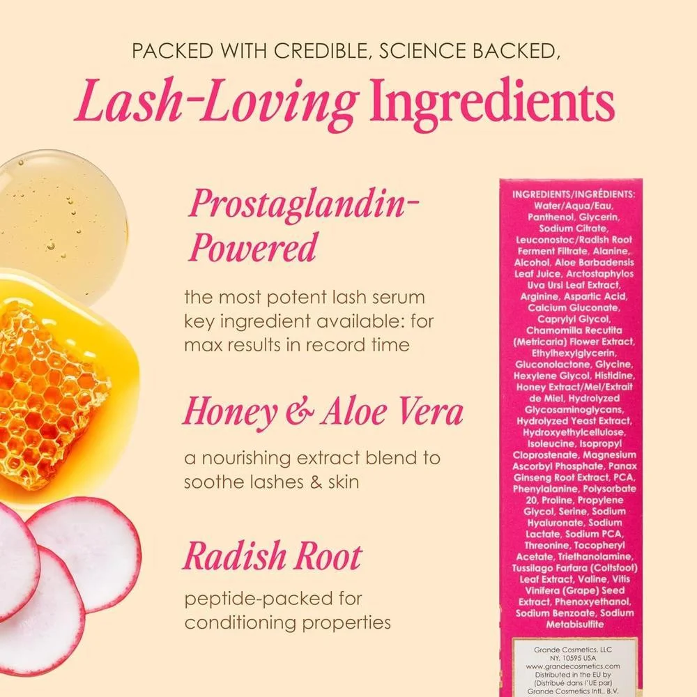 GrandeLASH-MD Suero para Pestañas, Infundido con Péptidos y Vitaminas, probado por Oftalmólogos, Libre de Crueldad