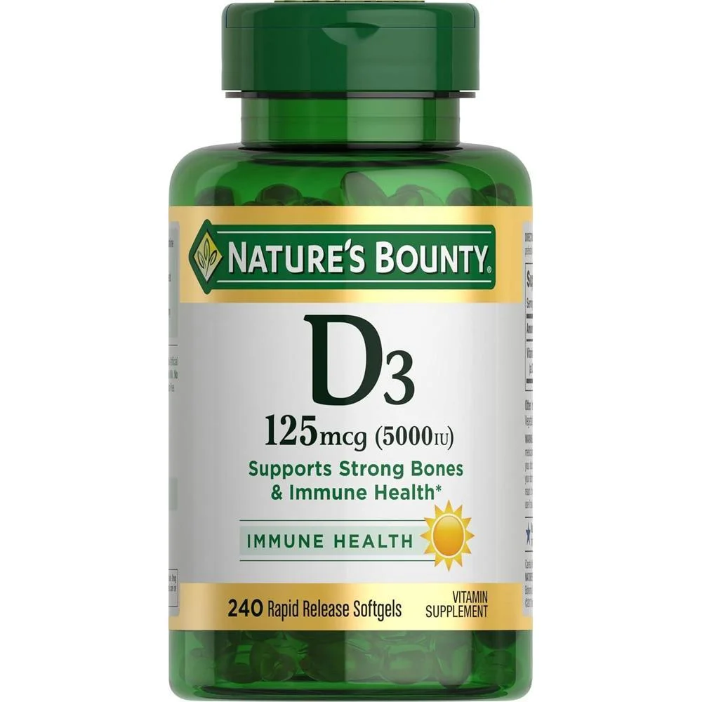 Vitamina D3 5000 IU Nature's Bounty 240 Cápsulas Blandas