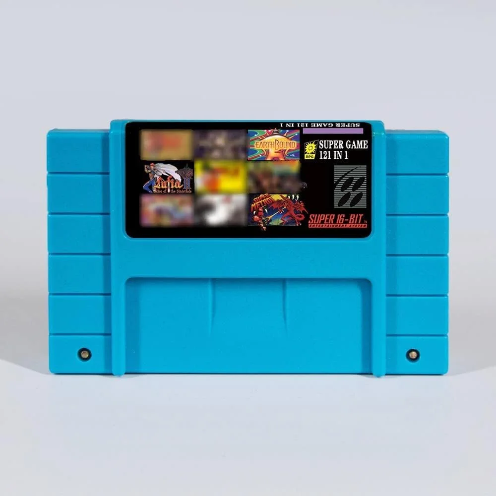 121 in 1 Multi Game Cartridge for SNES - 16Bit Classic Game Consoles