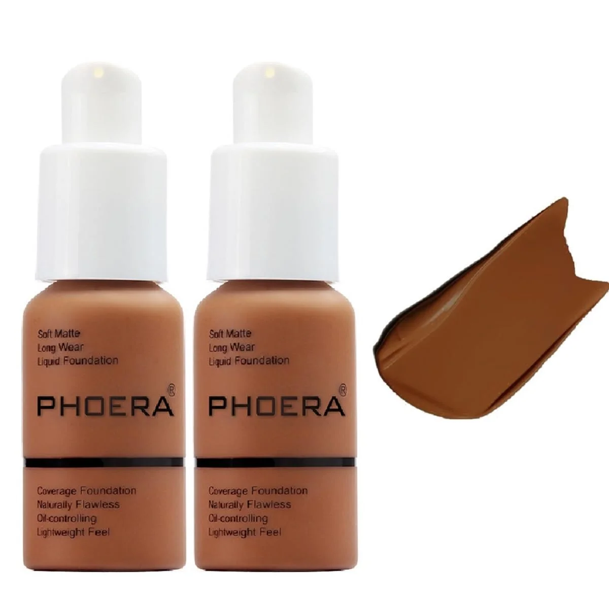 Base de maquillaje Phoera Full Coverage Flawless Soft Matte 24 HR Oil Control Waterproof 109-Mocha Pack 2