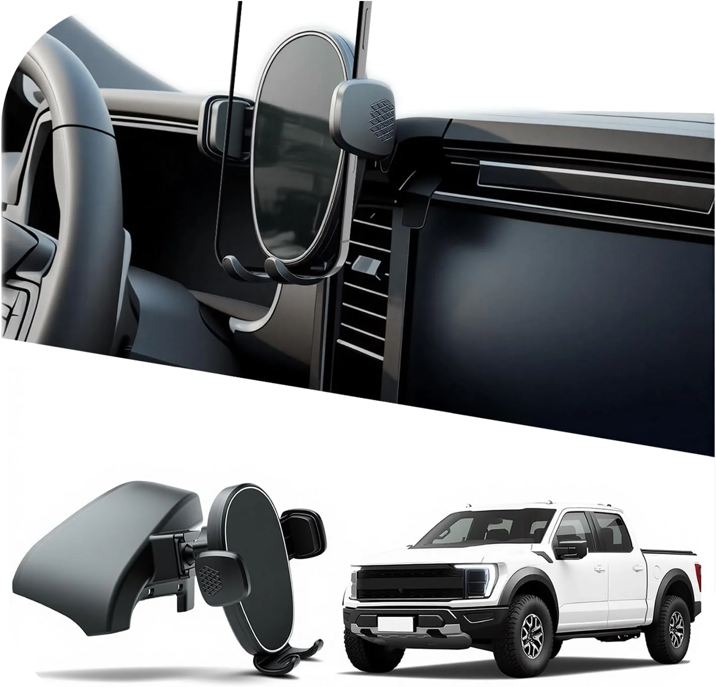 Soporte para celular Ford F-150 2021-2025 con rotación 360°