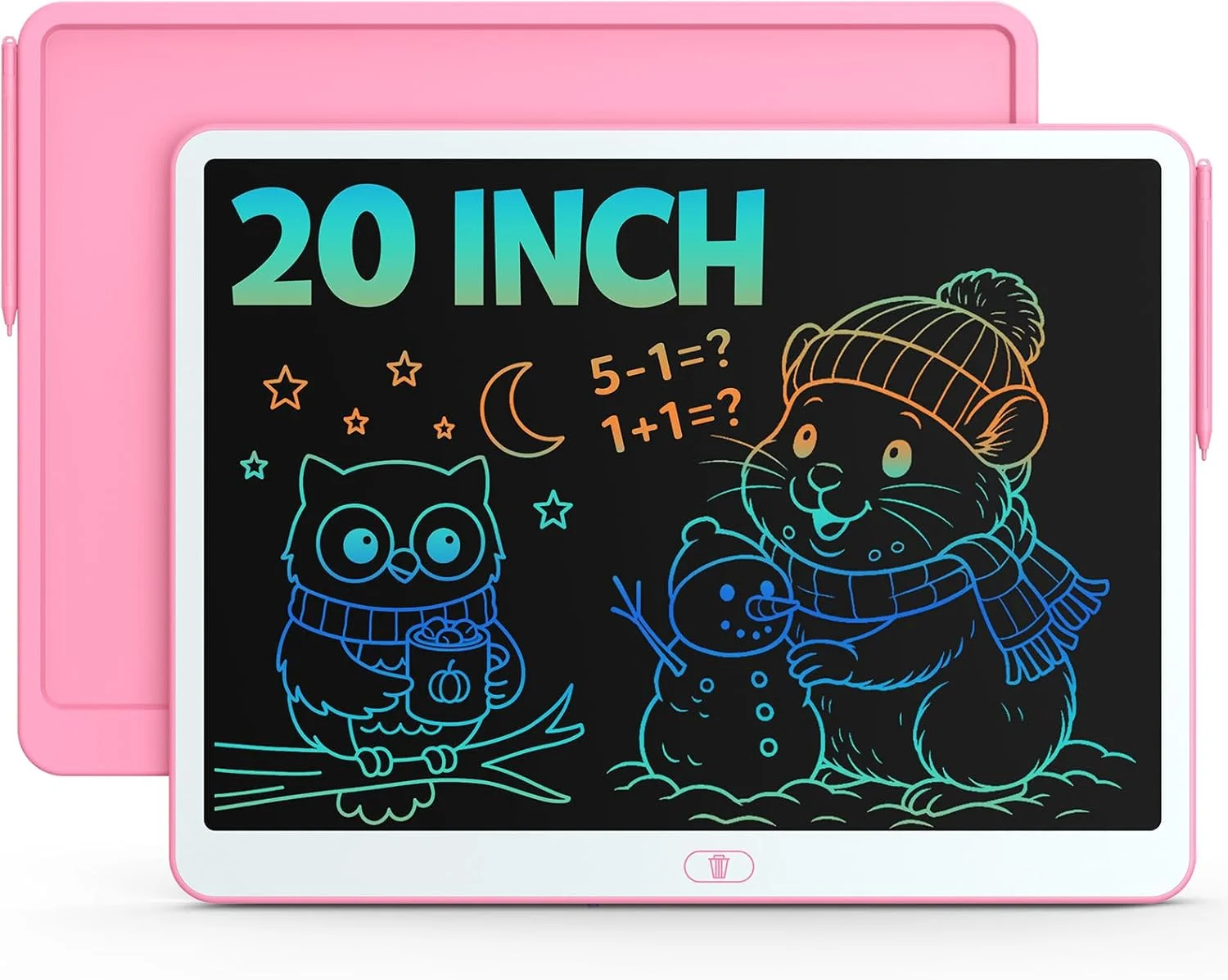 Pizarra LCD Bravokids 20 pulgadas para dibujo infantil color rosa