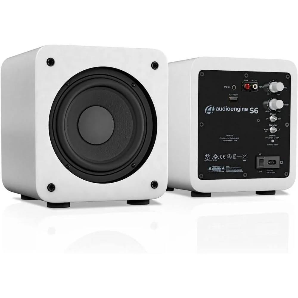 Subwoofer Audioengine S6 para escritorio, bajos potentes ideal para apartamentos, oficinas y juegos