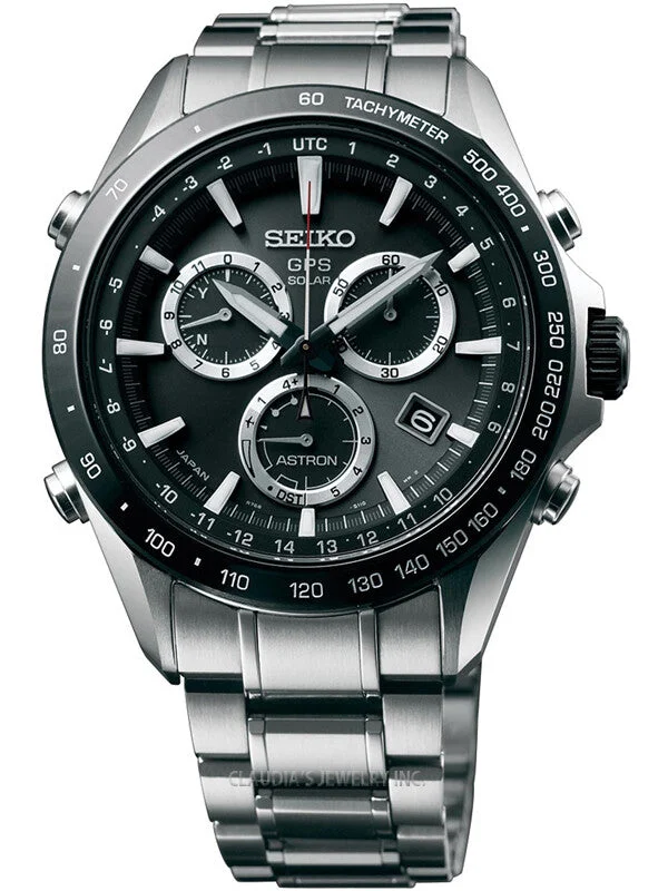 Seiko Astron GPS Solar Cronógrafo Esfera Negra Acero SSE011